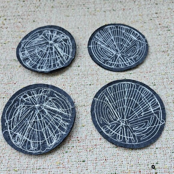 Lot of 4 Patches Red Sequins Sewing On Patches Red/Black Spider Web Round Patch - Picture 10 of 10